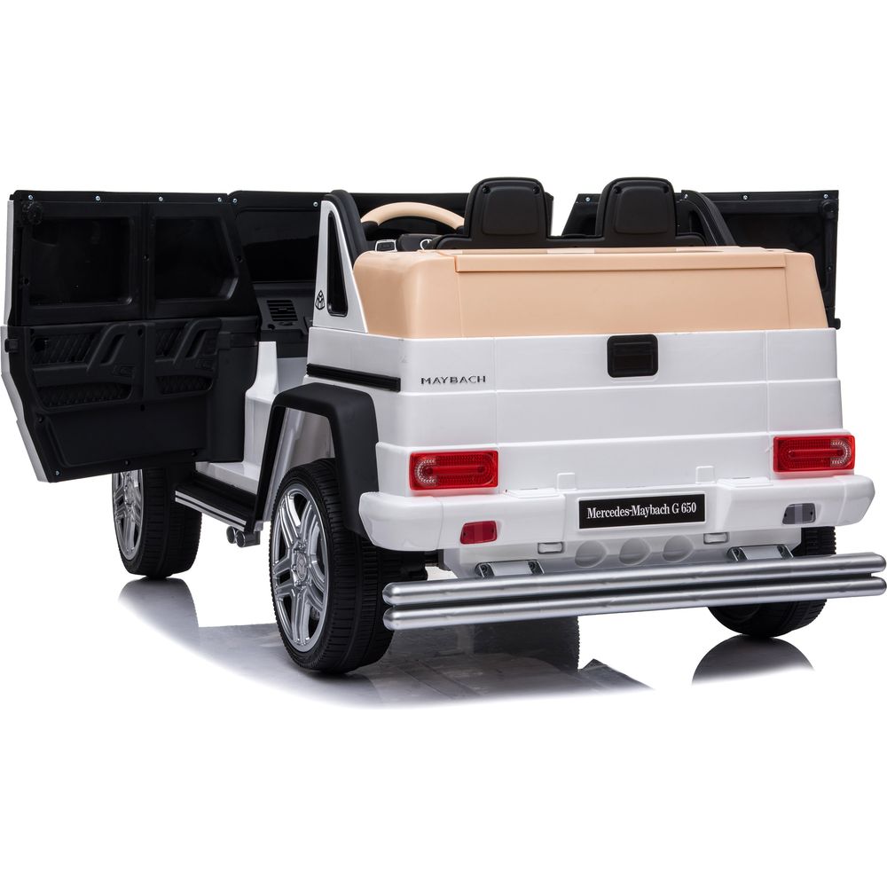  Freddo -  12V Mercedes Maybach G650 Landaulet 1-Seater Ride-On Car - White -  Outdoor