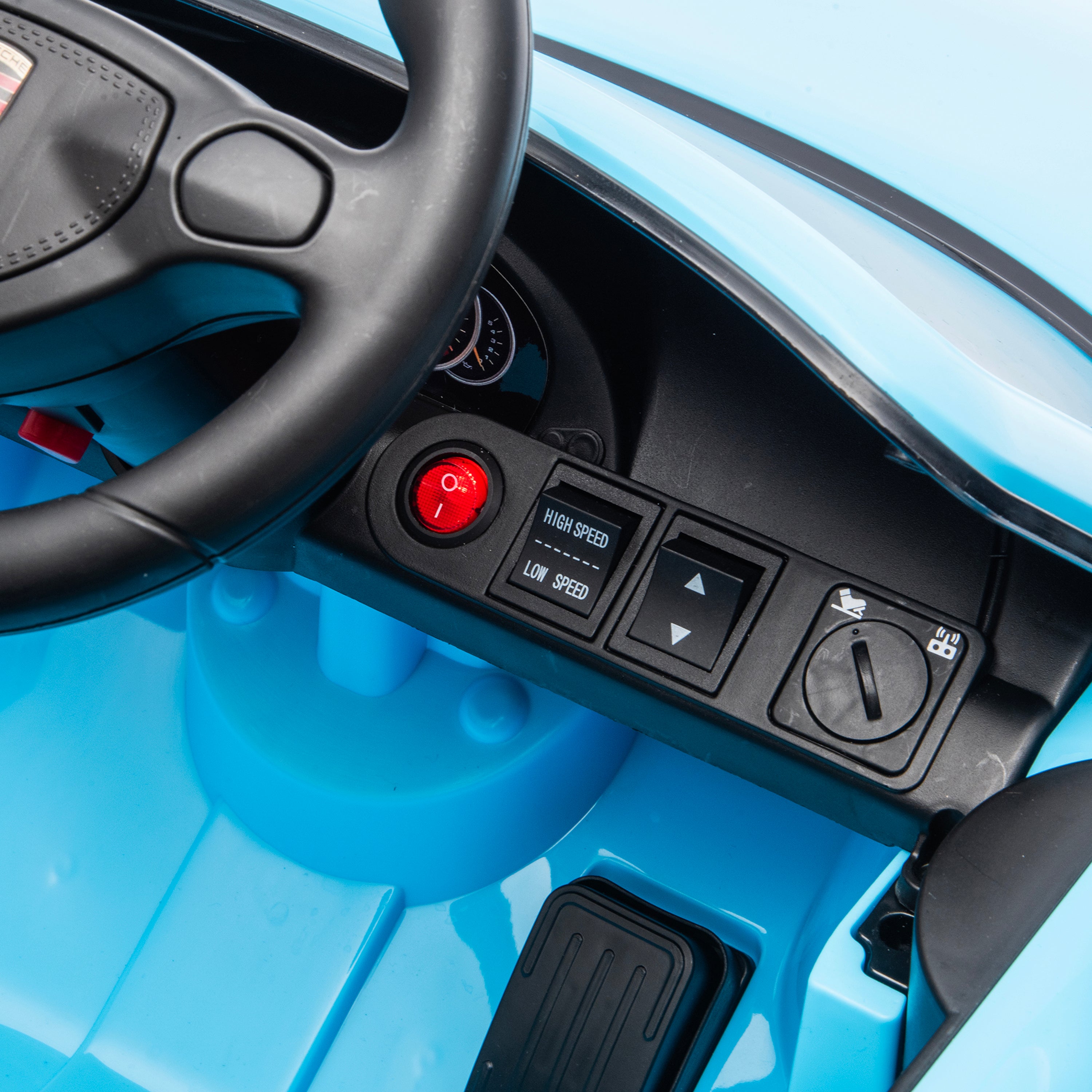  Freddo -  12V Porsche Carrera GT 1 Seater Ride On Car - Blue -  Outdoor