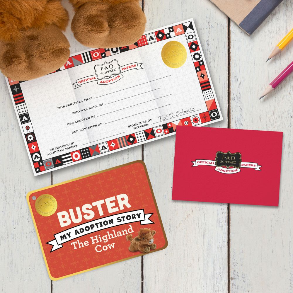  FAO Schwarz -  15” Adopt-A-Pets Highland Cow Plush -  Plush