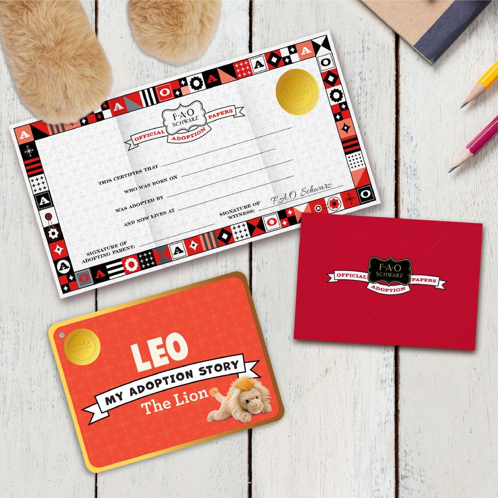  FAO Schwarz -  15” Adopt-A-Pets Plush Lion -  Plush