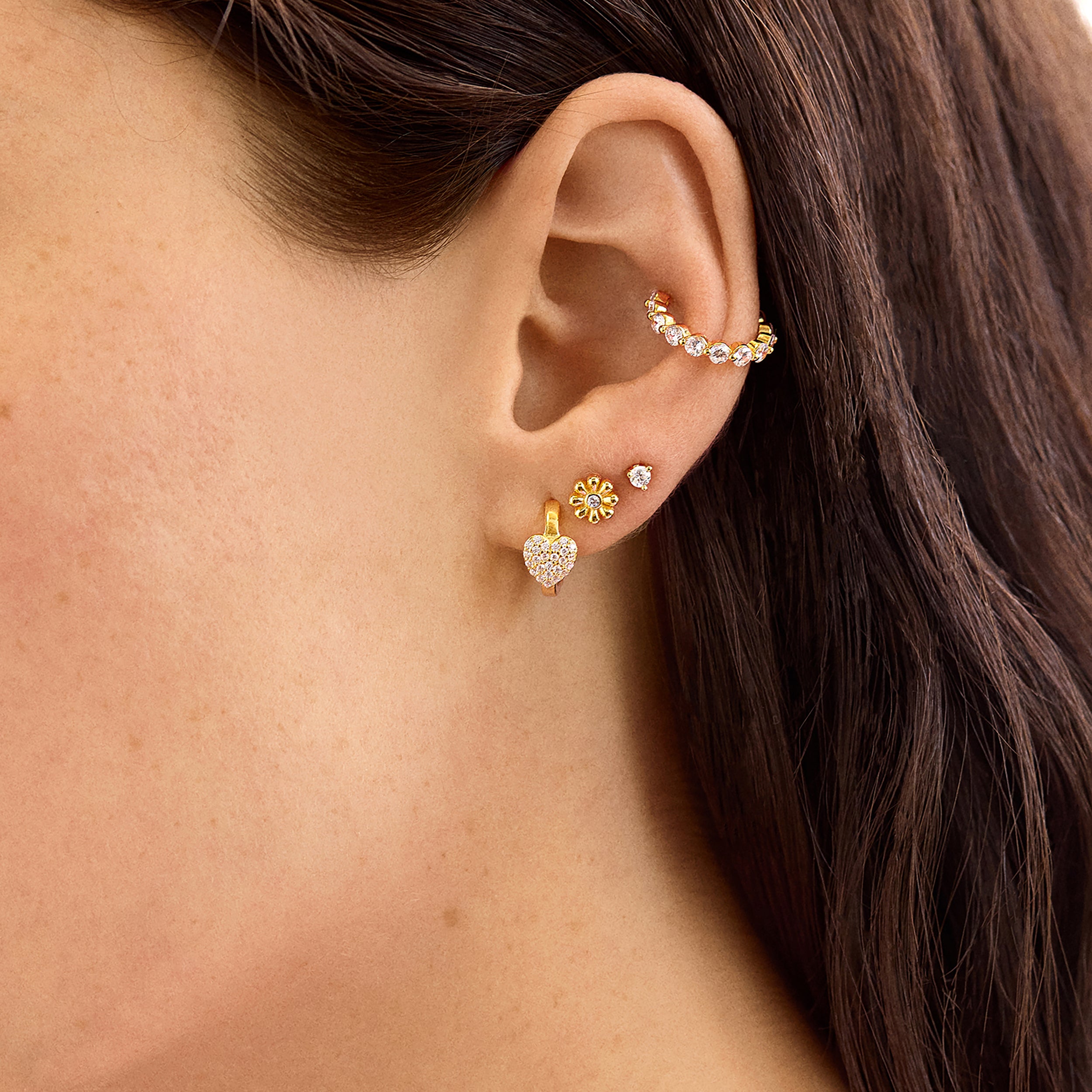  Minibar by BaubleBar -  18K Gold Just For Fun Flower Earrings -  Trend Accessories
