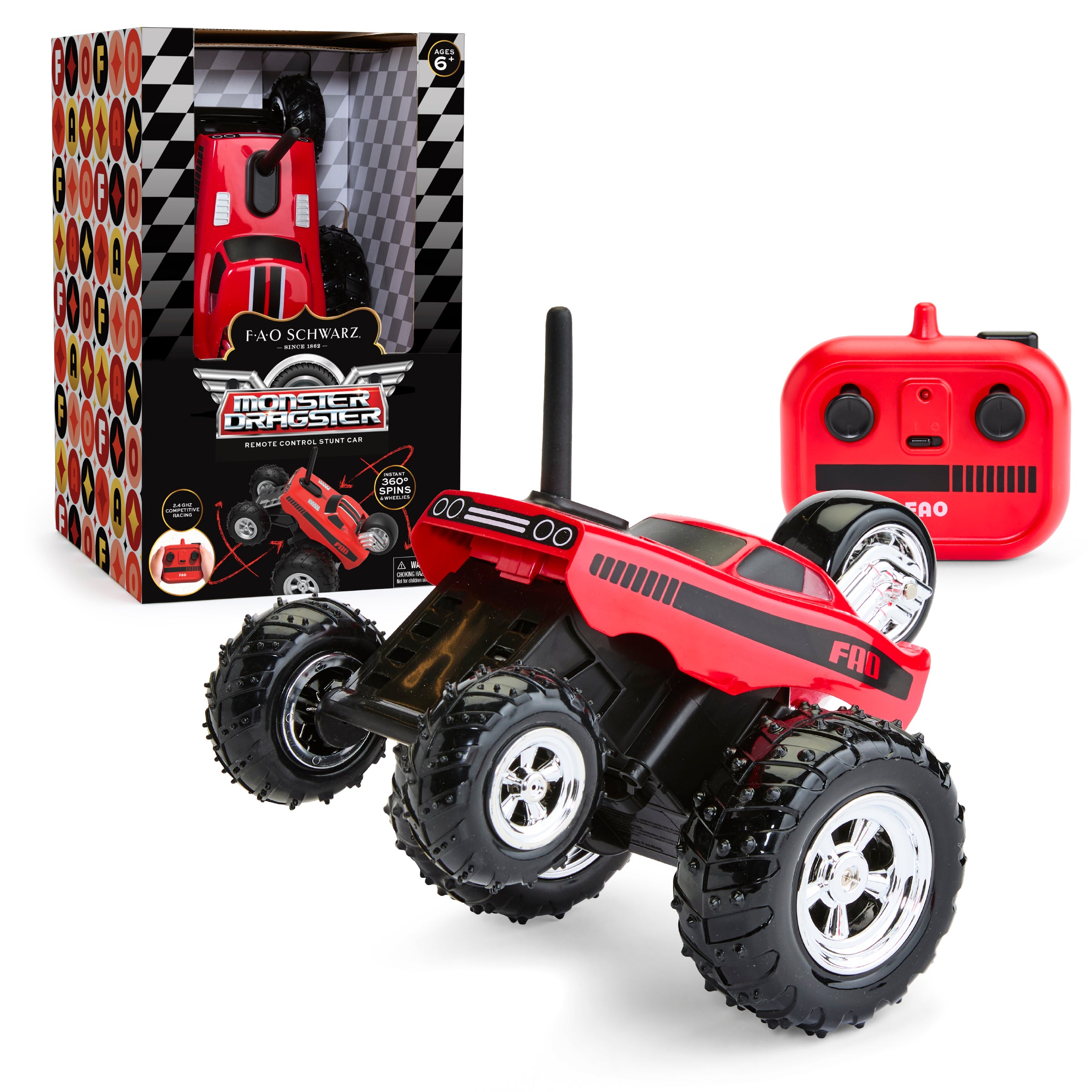 Monster Dragster Remote Control Stunt Car