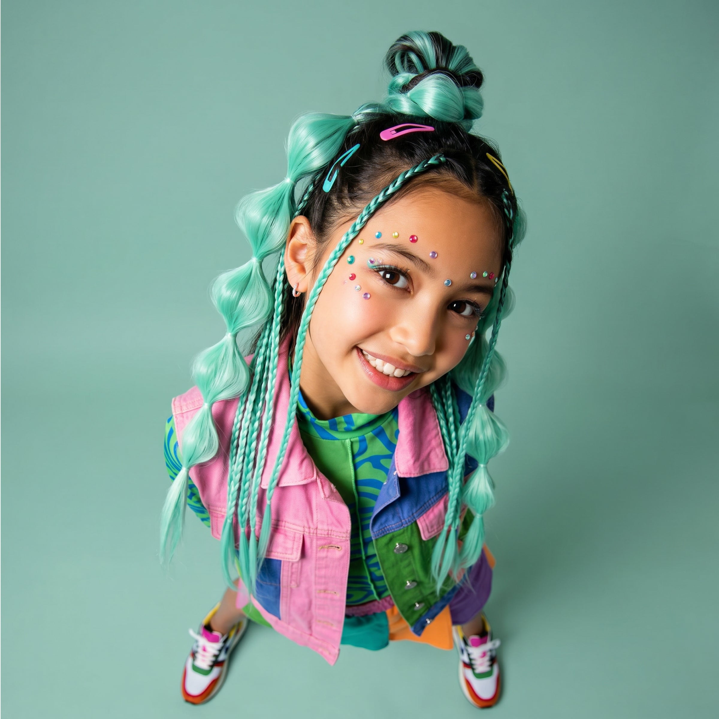 20” Wrap Ponytail Hair Extension – Teal Gem