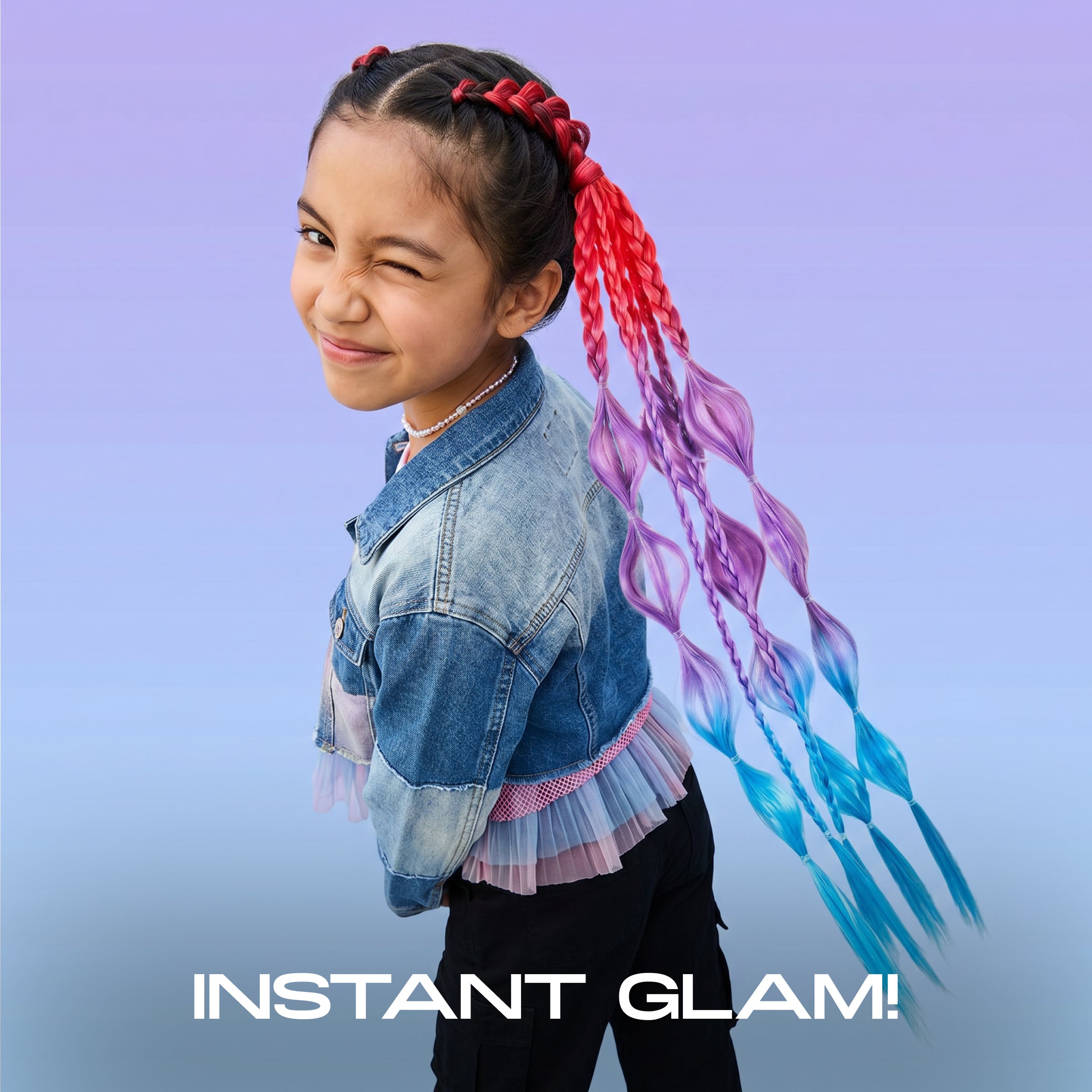 20” Wrap Ponytail Hair Extension – Candy Sky