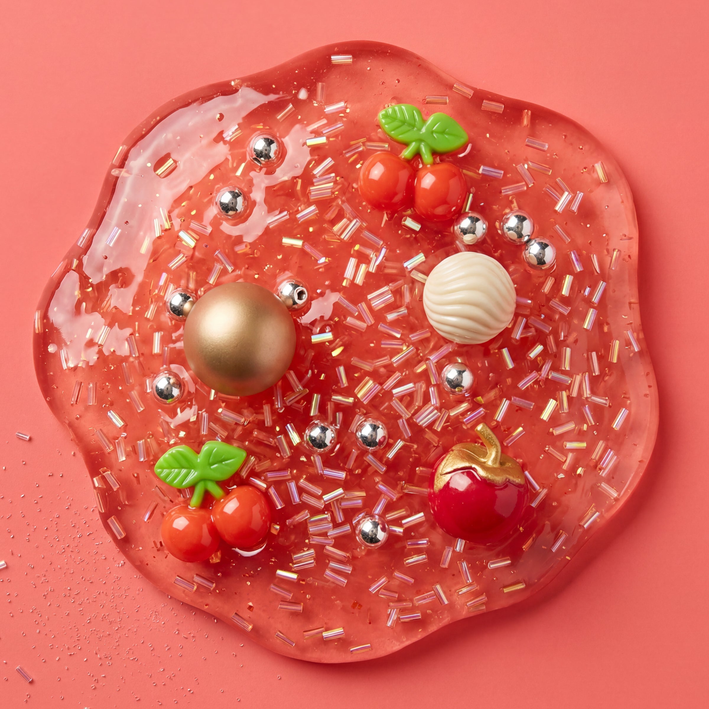 Gelato Swirl Slime – Cherry Bliss Clear Bingsu Slime