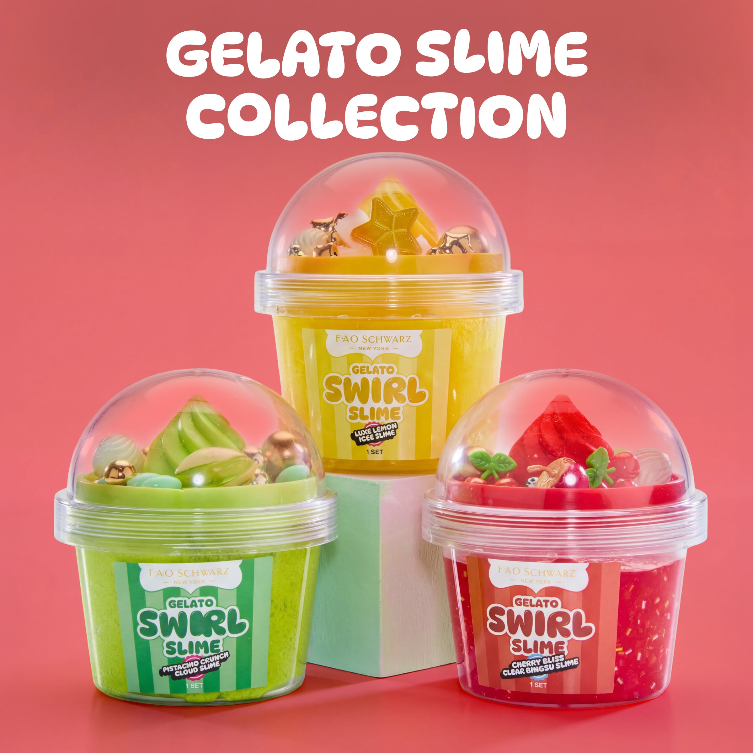 Gelato Swirl Slime – Cherry Bliss Clear Bingsu Slime