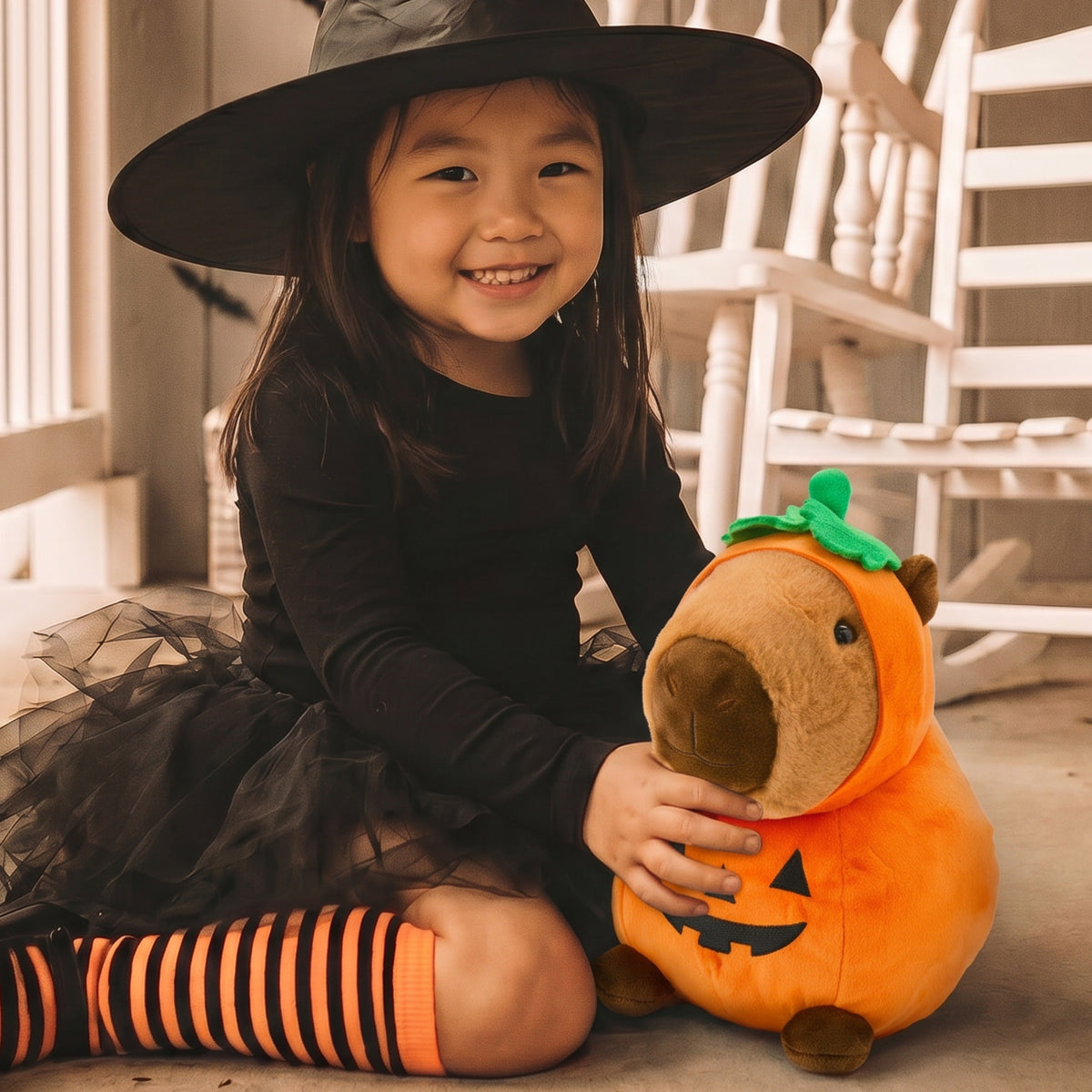 Capy Halloween 8” Capybara Pumpkin Plush
