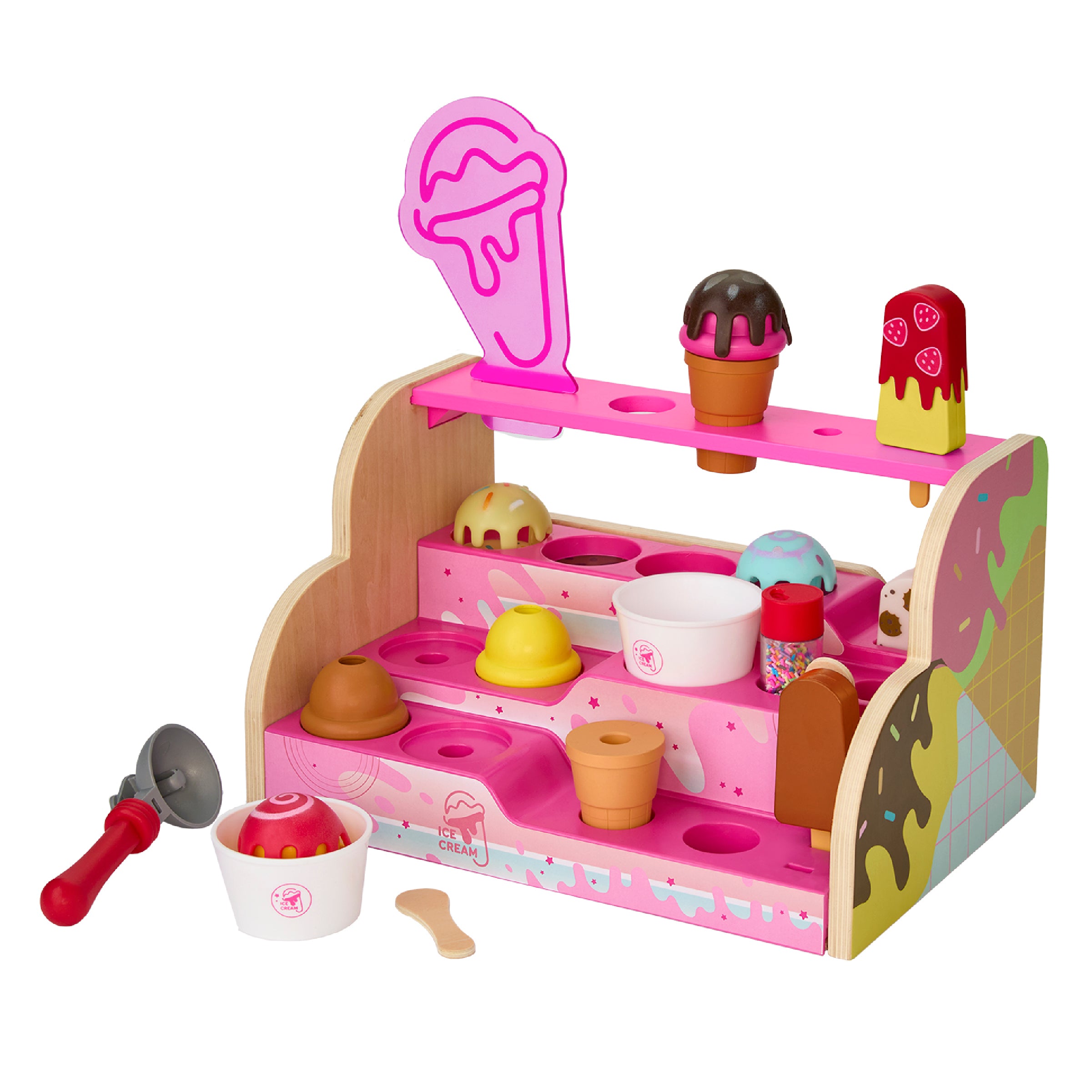 Pretend Play Scoop & Top Ice Cream Counter Playset