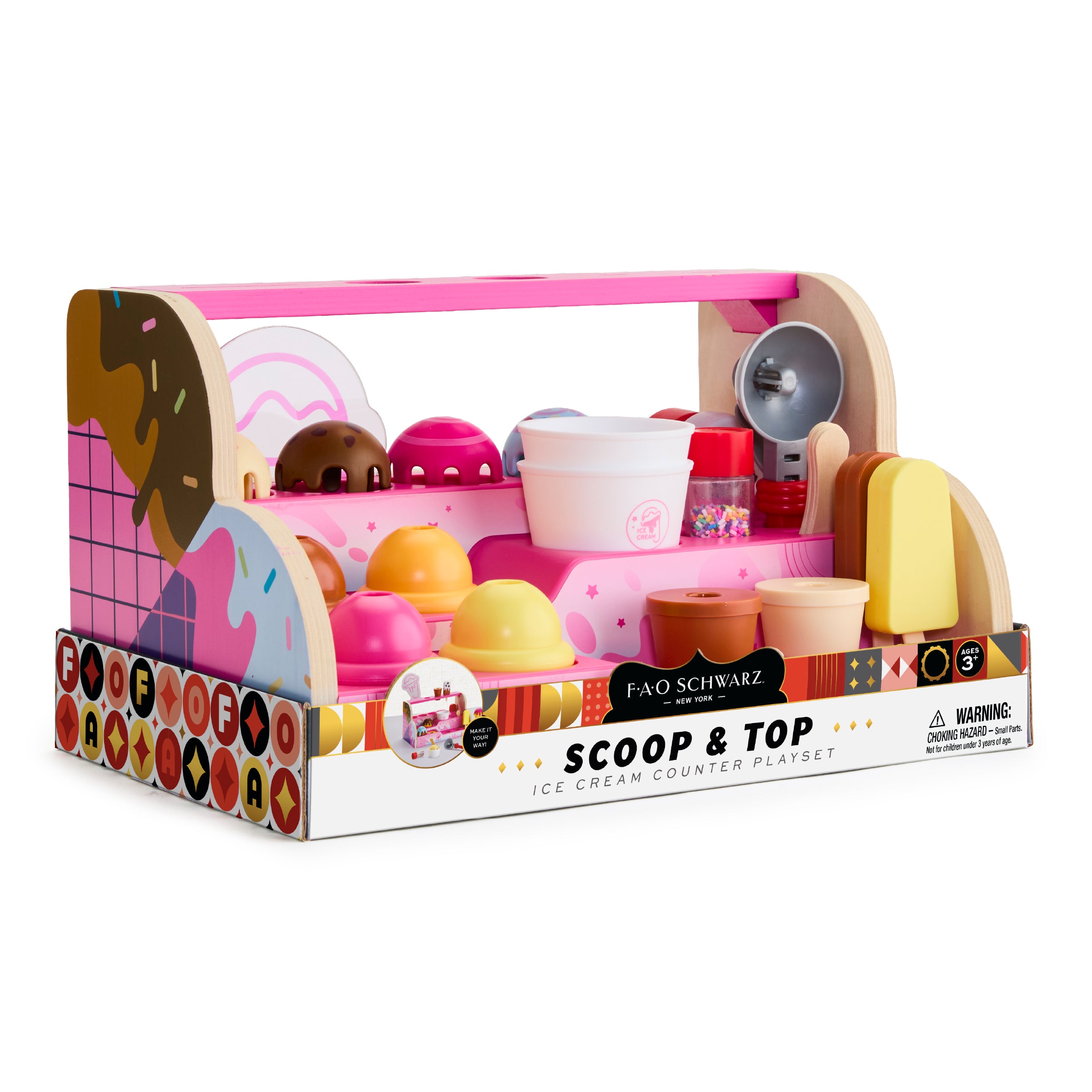 Pretend Play Scoop & Top Ice Cream Counter Playset