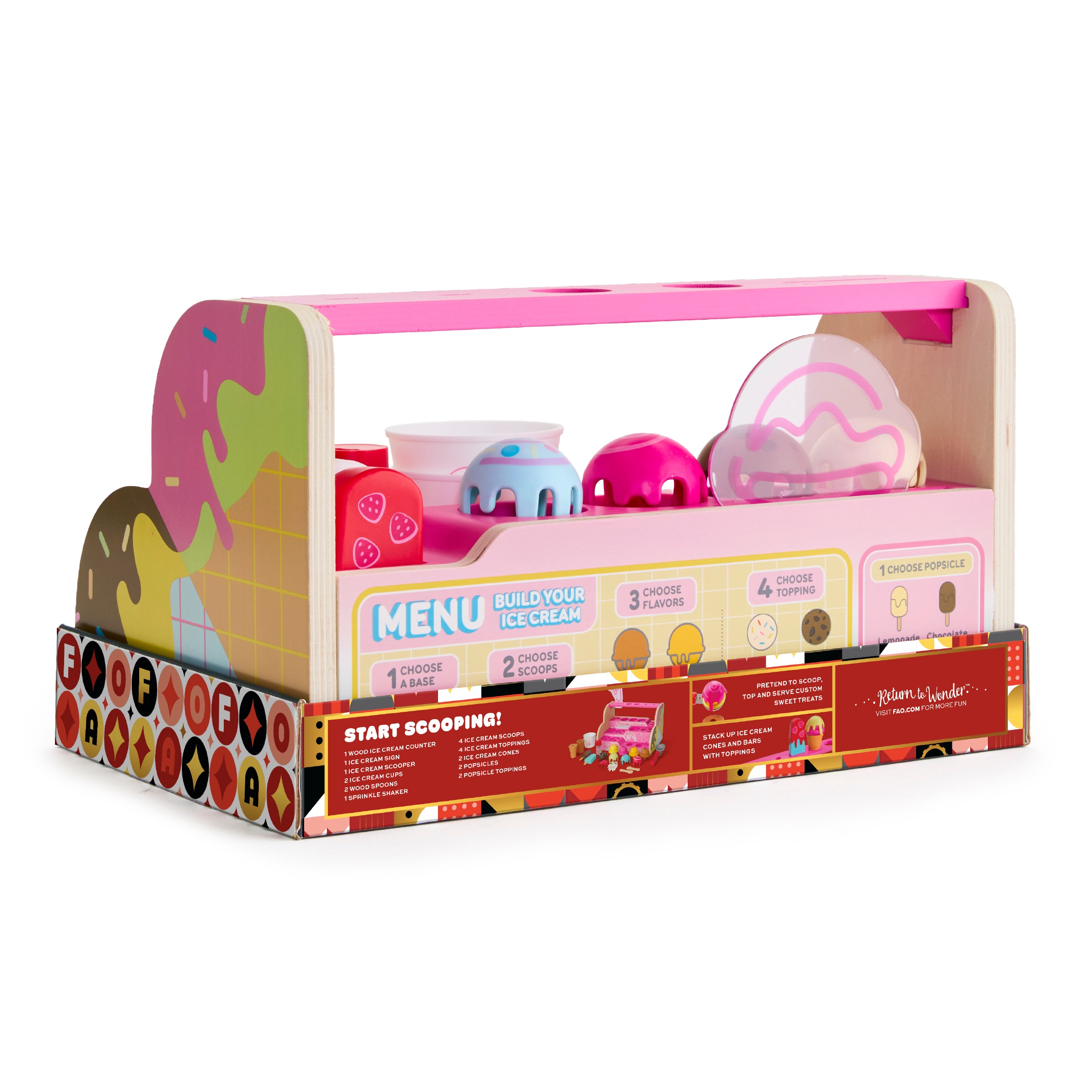 Pretend Play Scoop & Top Ice Cream Counter Playset