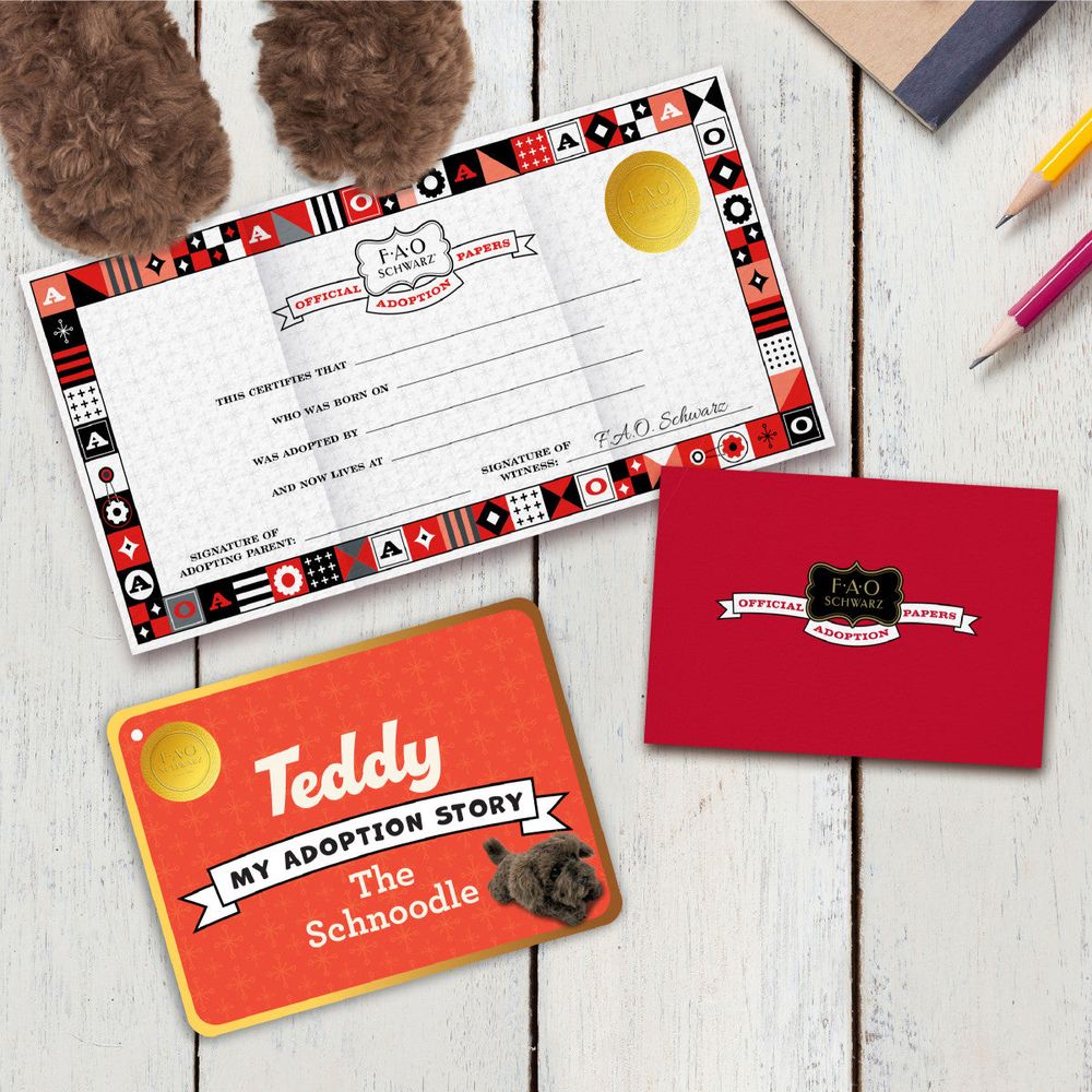  FAO Schwarz -  22” Adopt-A-Pets Plush Schnoodle -  Plush