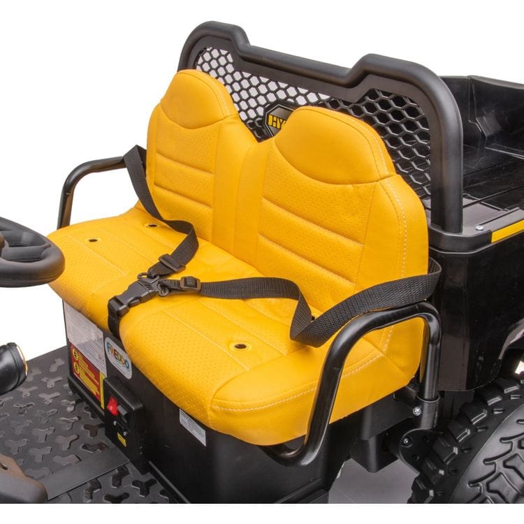 peg perego john deere 24v 24V 4x4 Freddo Toys Tractor Trailer 2 Seater Ride on - Black