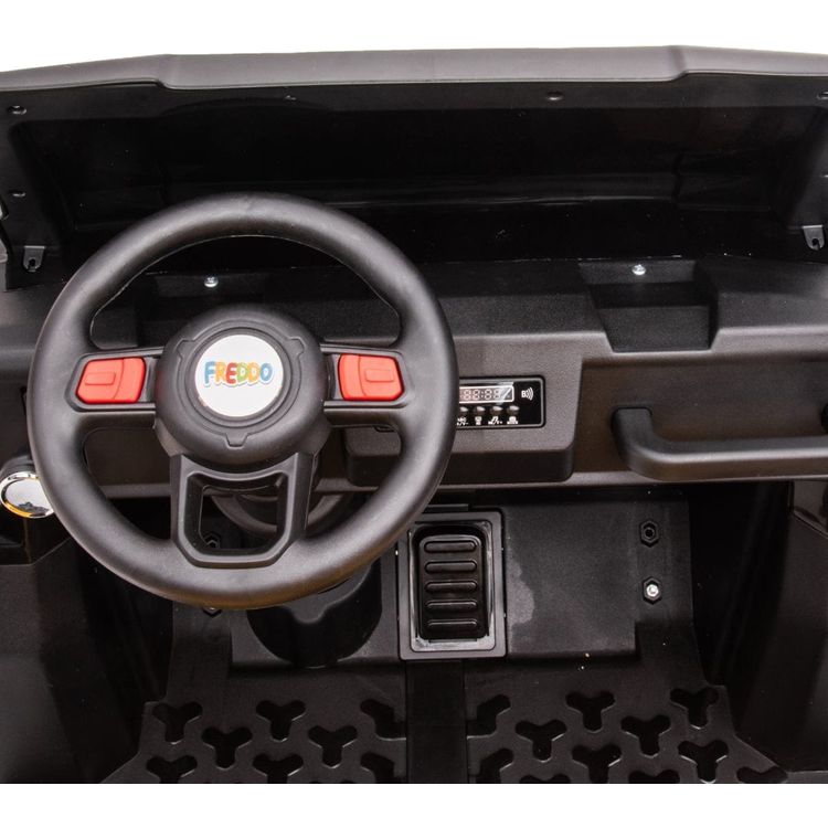  Freddo -  24V 4x4 Freddo Toys Tractor Trailer 2 Seater Ride on - Black -  Outdoor