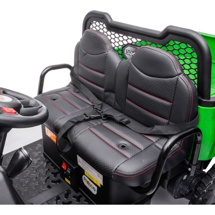  Freddo -  24V 4x4 Freddo Toys Tractor Trailer 2 Seater Ride on - Green -  Outdoor