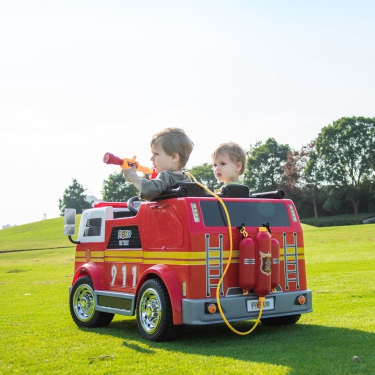  Freddo -  24V Freddo Fire Truck 2-Seater Ride on - Red -  Outdoor