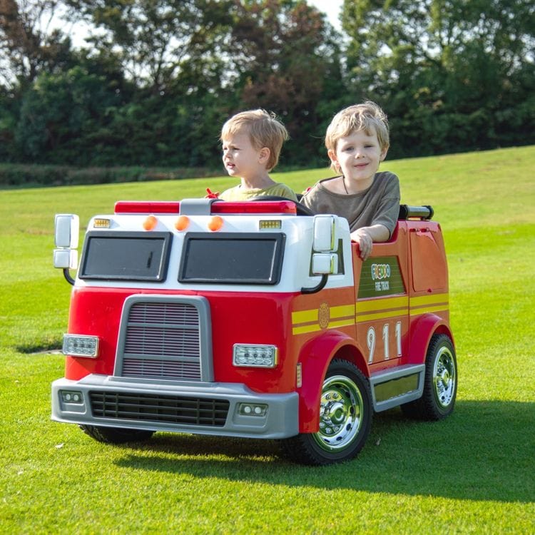  Freddo -  24V Freddo Fire Truck 2-Seater Ride on - Red -  Outdoor