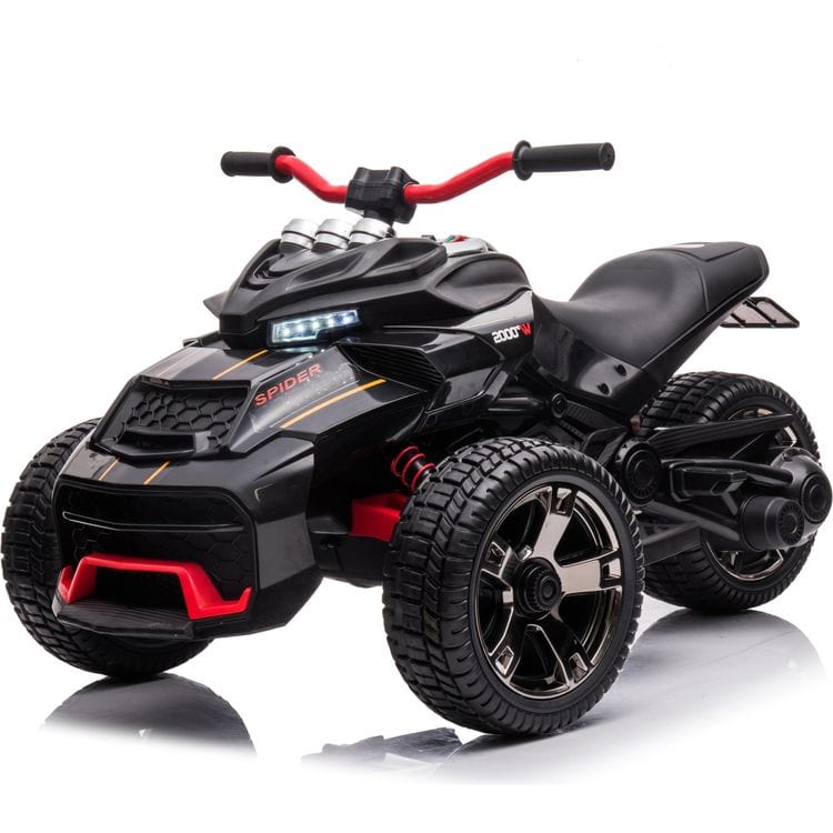  Freddo -  24V Freddo Spider 3-Wheel Motorcycle 2-Seater Ride On - Black -  Outdoor