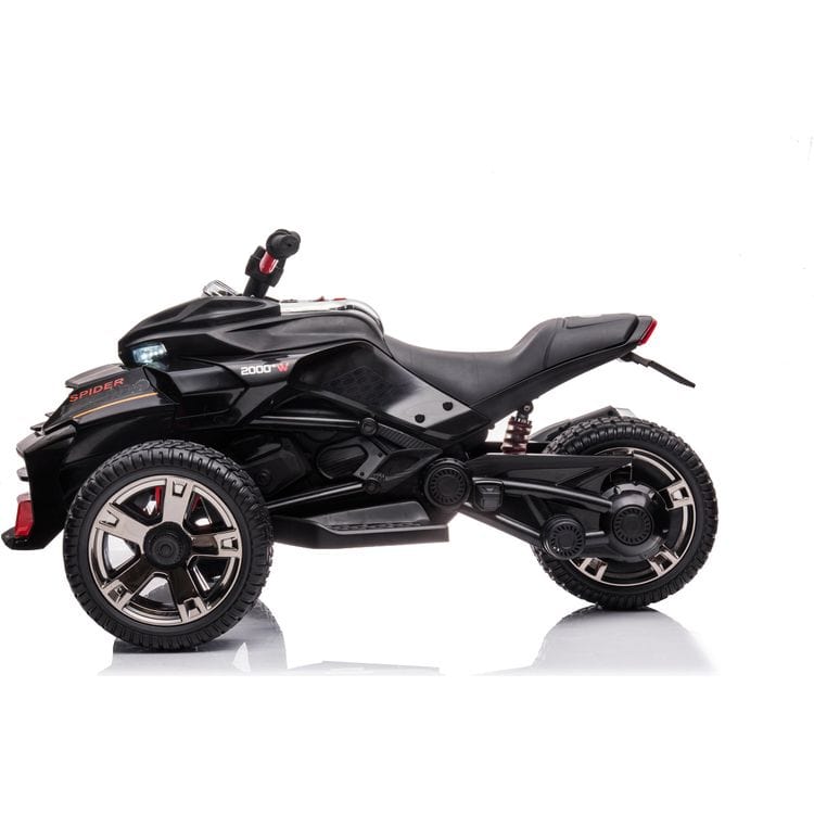  Freddo -  24V Freddo Spider 3-Wheel Motorcycle 2-Seater Ride On - Black -  Outdoor