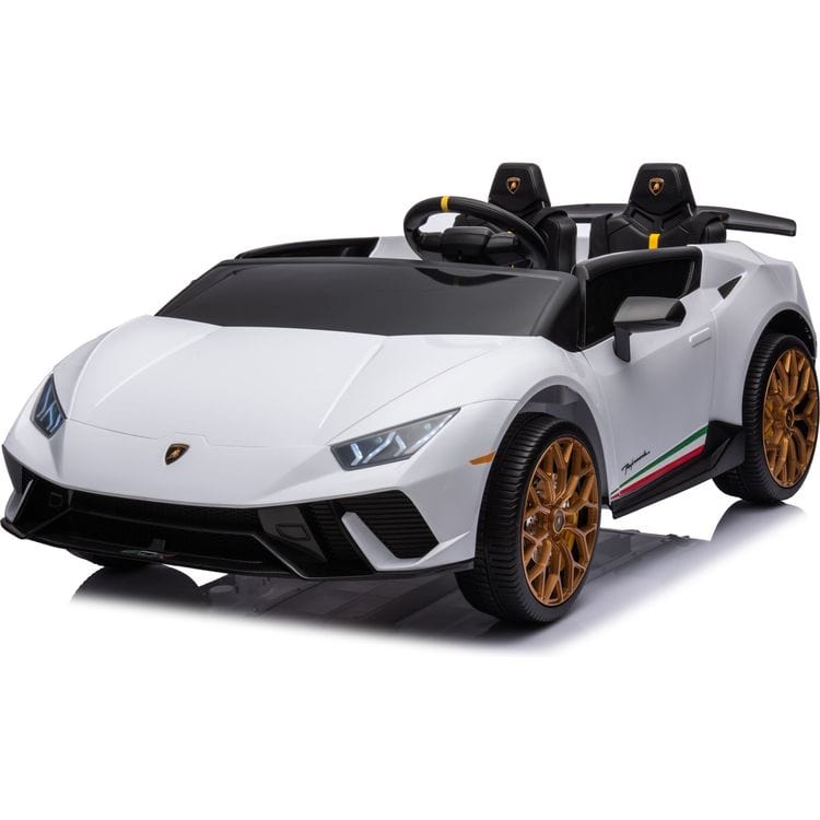 24V Lamborghini Huracan 2-Seater Electric Ride On - White | Freddo