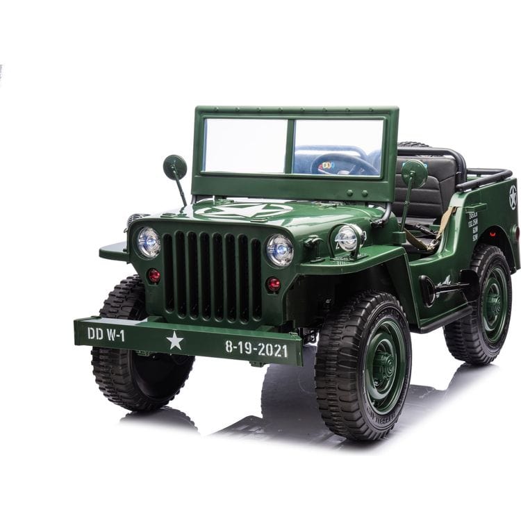  Freddo -  24V Military Jeep 3-Seater Electric Ride On -  Outdoor
