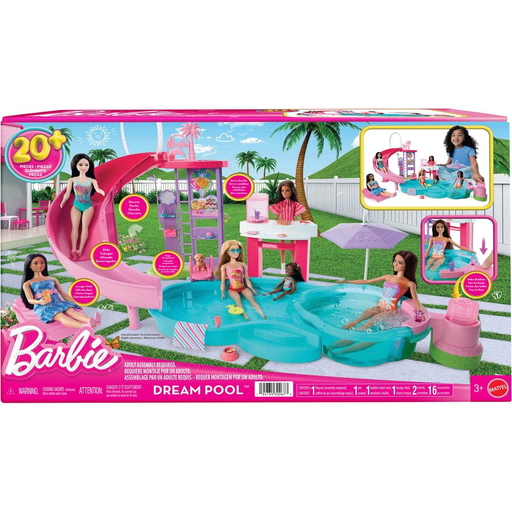 Pool Party Barbie Dream House Step By Step Assembly Barbie Dreamhouse 75+  Pieces Pool Party Doll House With Story