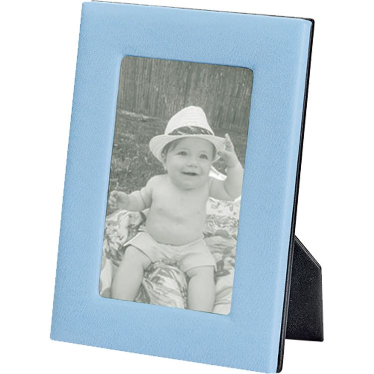  Graphic Image -  4" x 6" Leather Studio Frame - Light Blue -  Trend Accessories