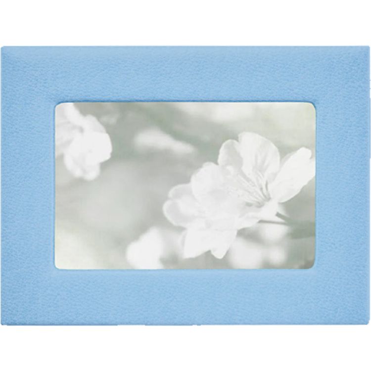  Graphic Image -  4" x 6" Leather Studio Frame - Light Blue -  Trend Accessories