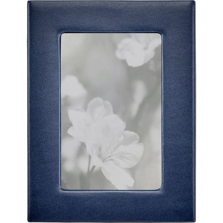  Graphic Image -  4" x 6" Leather Studio Frame - Navy Blue -  Trend Accessories