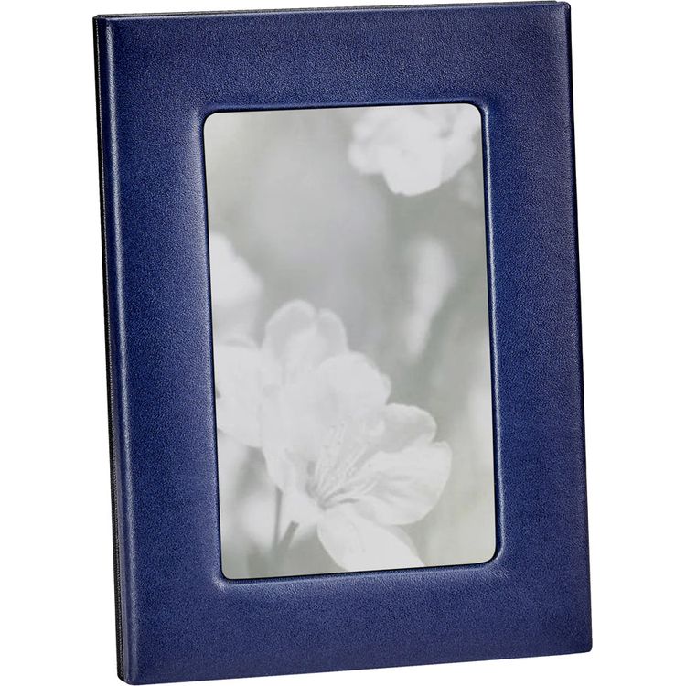  Graphic Image -  4" x 6" Leather Studio Frame - Navy Blue -  Trend Accessories
