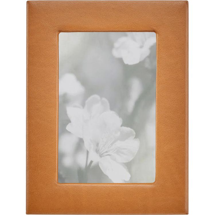  Graphic Image -  4" x 6" Leather Studio Frame - Tan -  Trend Accessories
