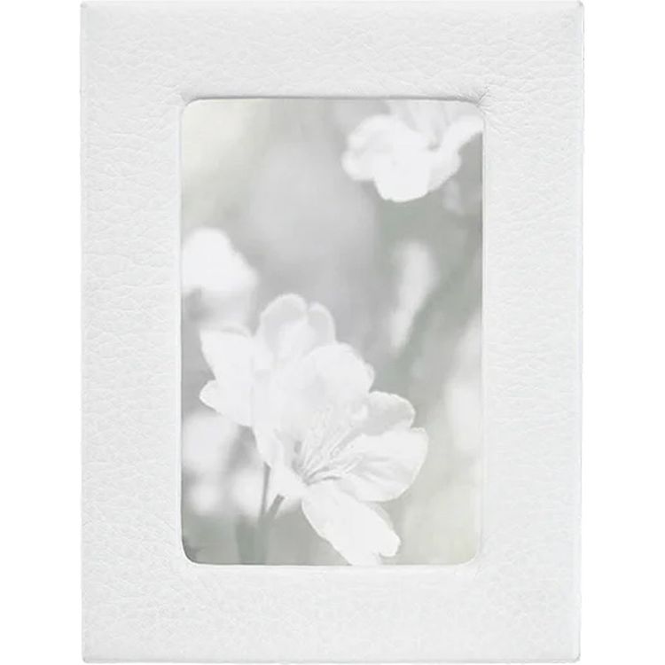  Graphic Image -  4" x 6" Leather Studio Frame - White -  Trend Accessories