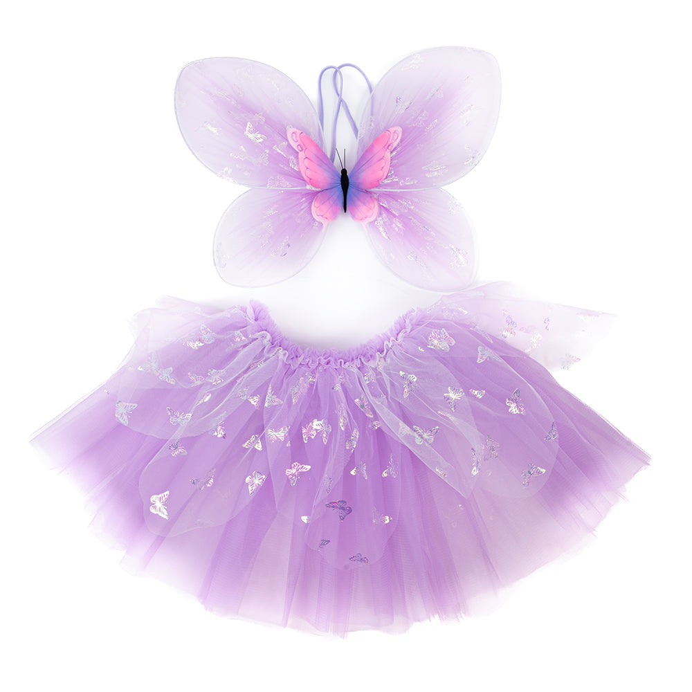 Purple Flutter Butterfly Skirt, Wings, & Wand - Size 4-6 Years