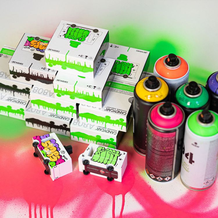 Green Graffiti Van Toy Car