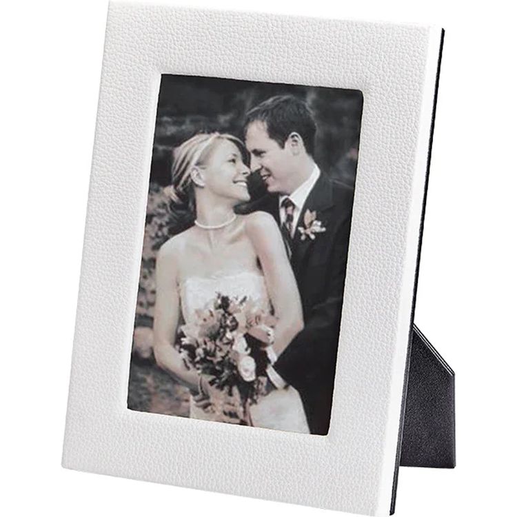  Graphic Image -  5" x 7" Leather Studio Frame - White -  Trend Accessories