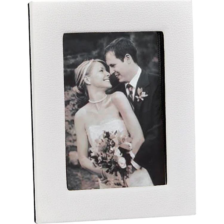  Graphic Image -  5" x 7" Leather Studio Frame - White -  Trend Accessories
