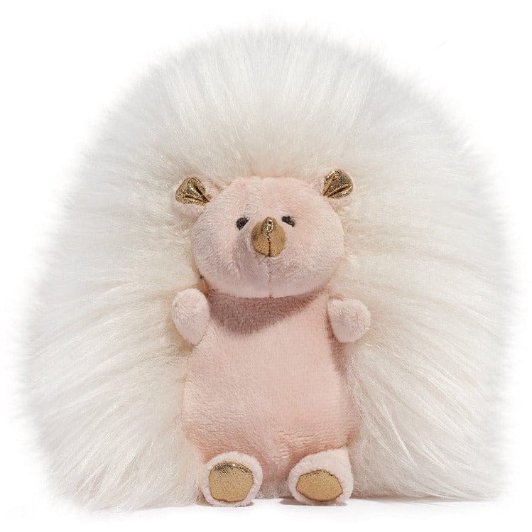  FAO Schwarz -  6" Sparklers Toy Plush Hedgehog - White Gold -  Plush