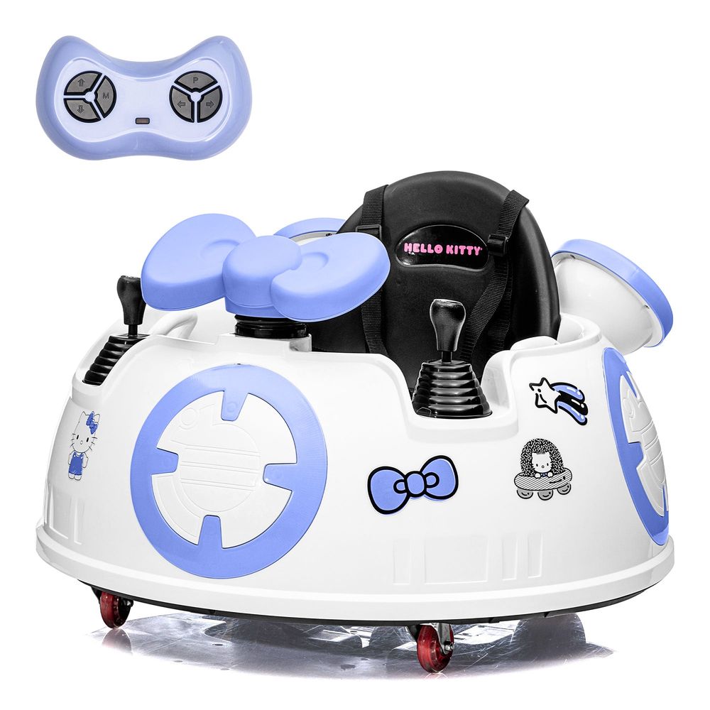 バンダイ　ハローキティ　リスパル　ブルー 6V Hello Kitty Space Explorer Bumper Car with Remote Control