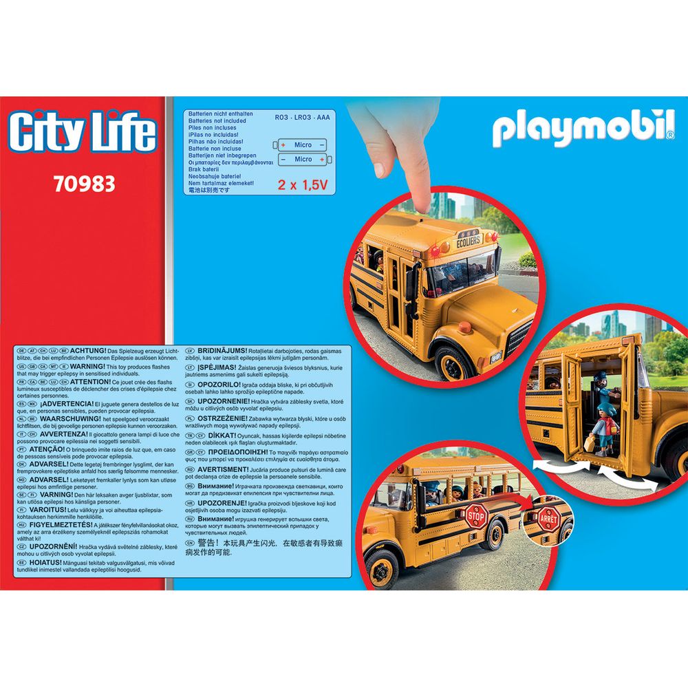School Bus with Accessories and 4 Figures