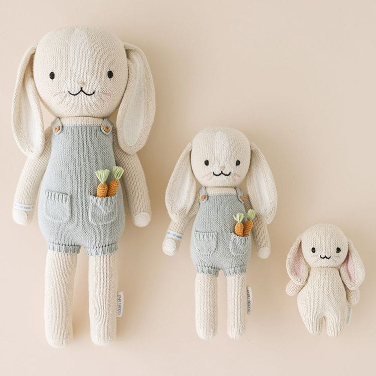  Cuddle And Kind -  7" Baby Bunny (Oatmeal) Hand-Knit Doll -  Plush