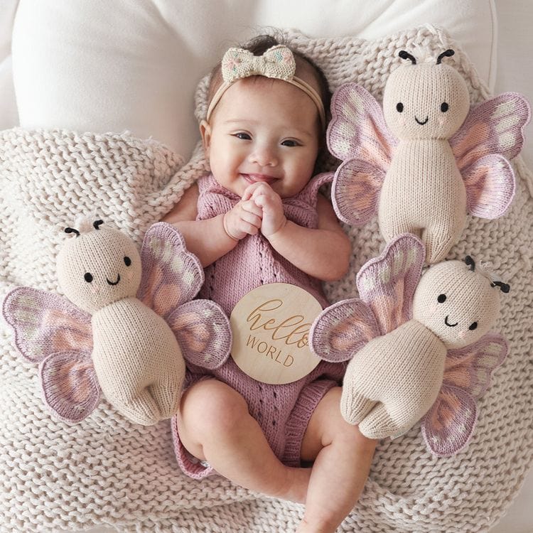  Cuddle And Kind -  7" Baby Butterfly Hand-Knit Doll -  Plush