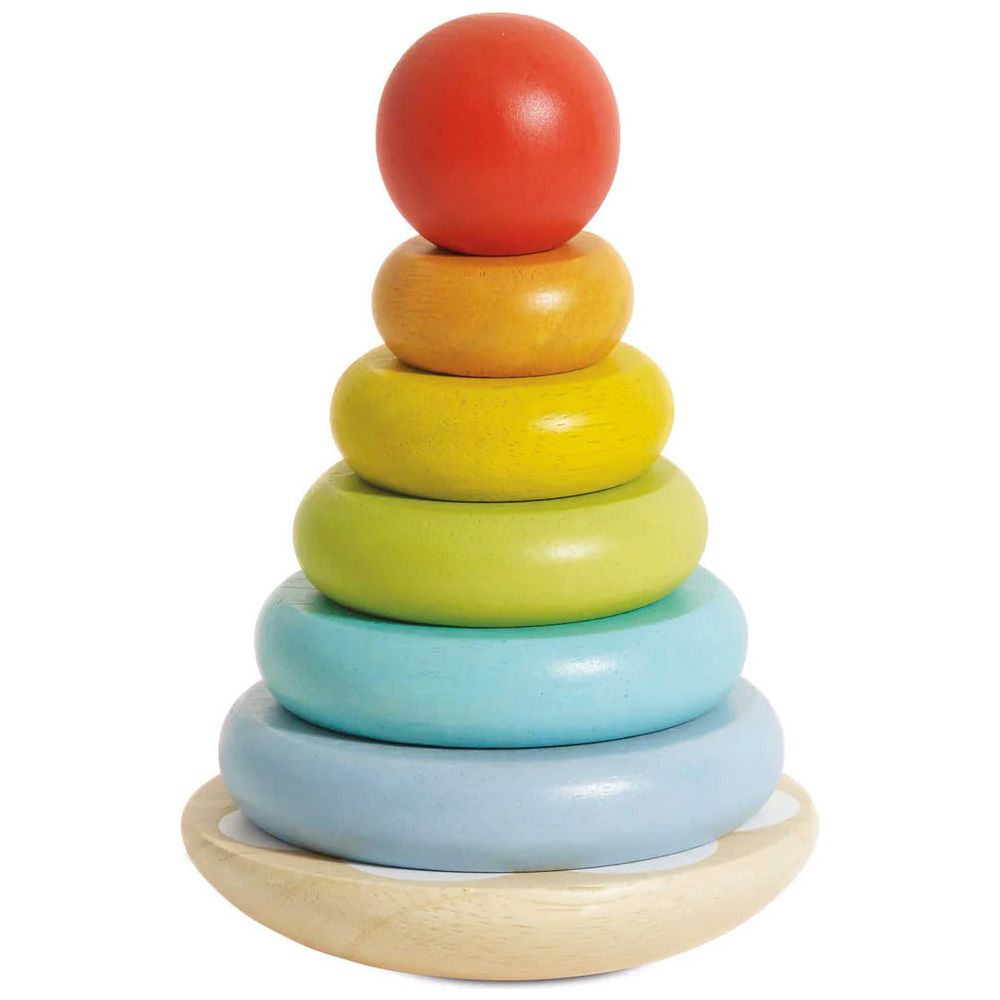  Le Toy Van -  7 Piece Rainbow Stacking Tower -  Infants
