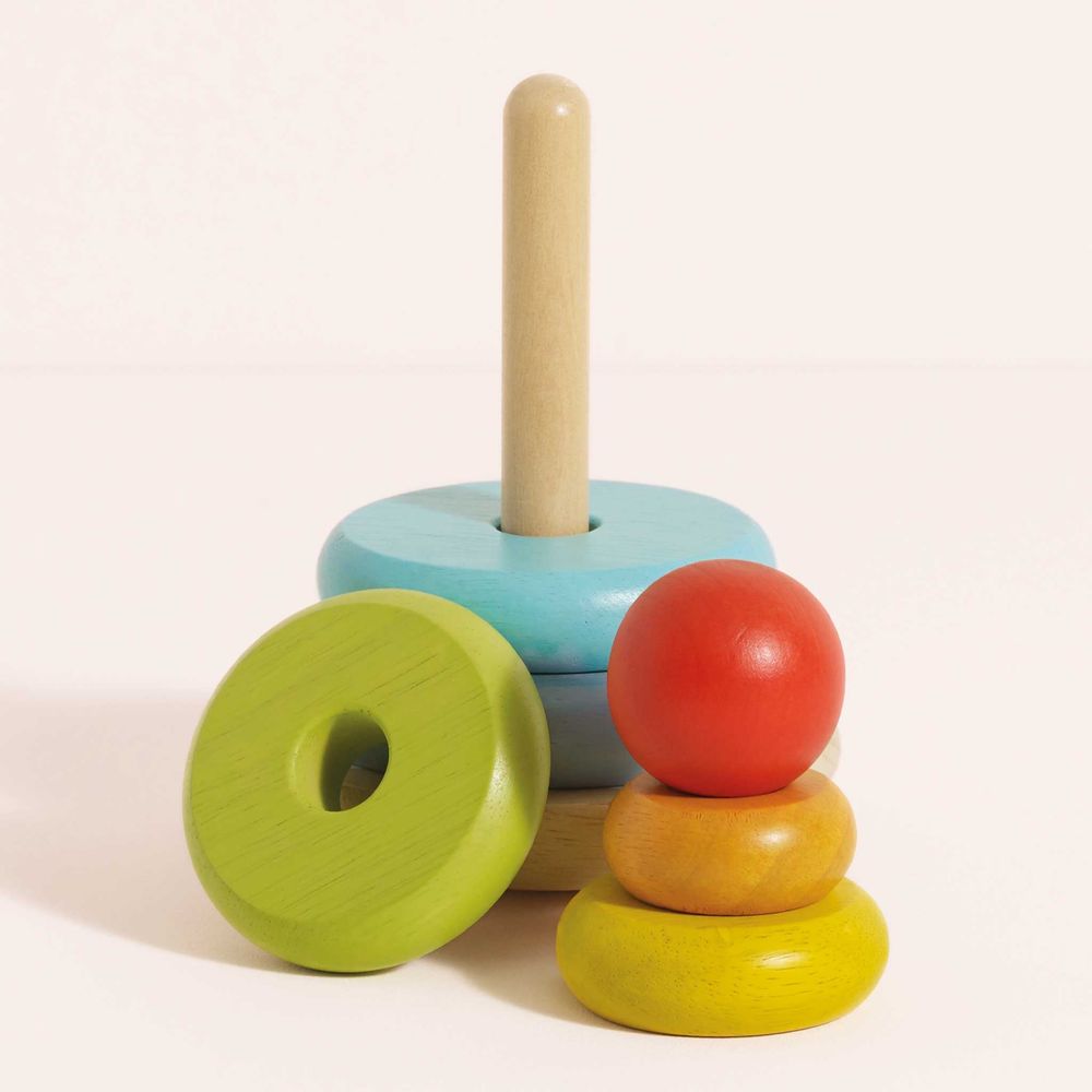  Le Toy Van -  7 Piece Rainbow Stacking Tower -  Infants