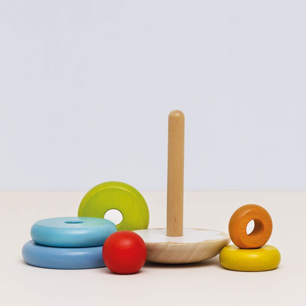  Le Toy Van -  7 Piece Rainbow Stacking Tower -  Infants