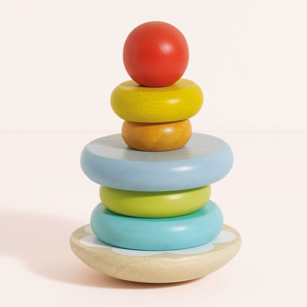  Le Toy Van -  7 Piece Rainbow Stacking Tower -  Infants