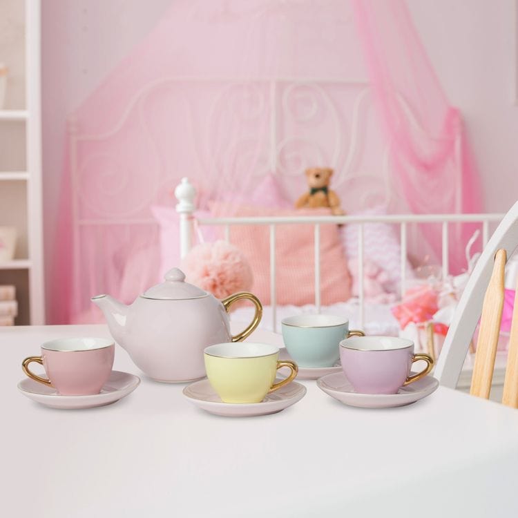 9-Piece Hand-Glazed Ceramic Tea Party Set | FAO Schwarz
