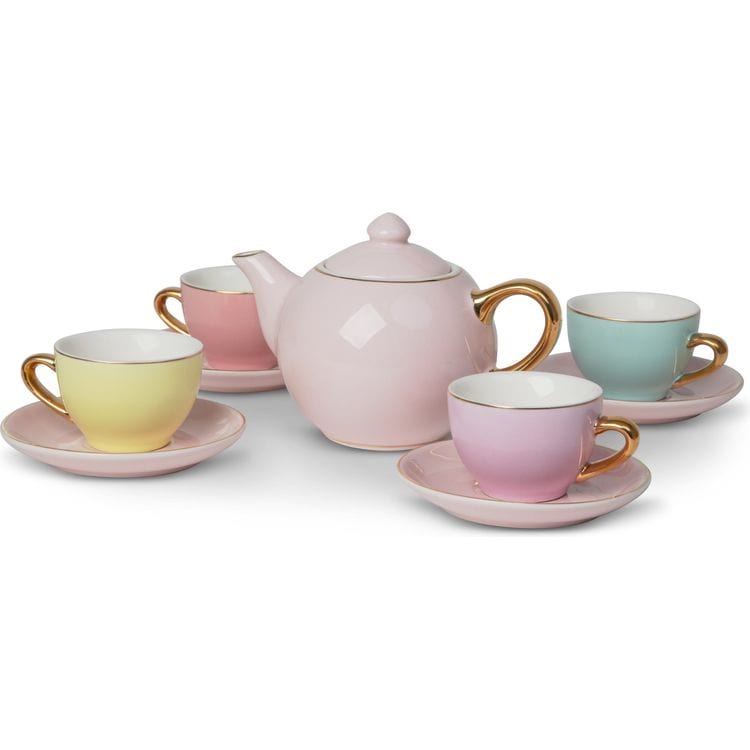 9-Piece Hand-Glazed Ceramic Tea Party Set | FAO Schwarz