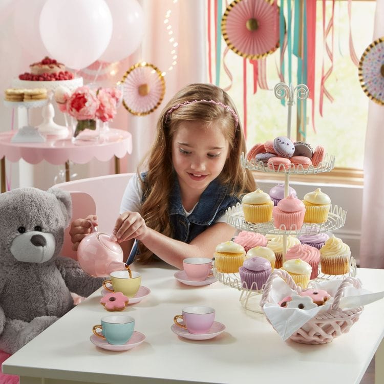 9-Piece Hand-Glazed Ceramic Tea Party Set | FAO Schwarz