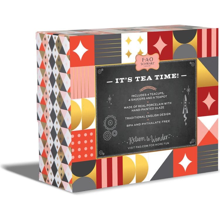9-Piece Hand-Glazed Ceramic Tea Party Set | FAO Schwarz