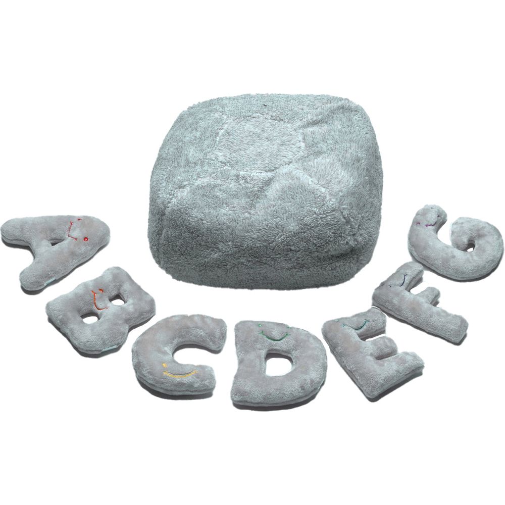  AlphaPals -  Alphabet Plush Mini Set - Dove Grey Letters with Light Grey Bag -  Plush