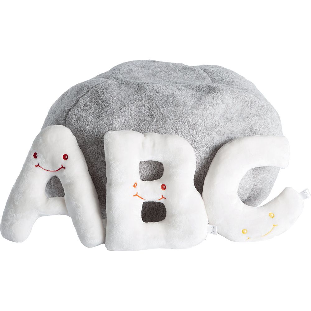  AlphaPals -  Alphabet Plush Set - Cream Letters with Light Grey Bag -  Plush